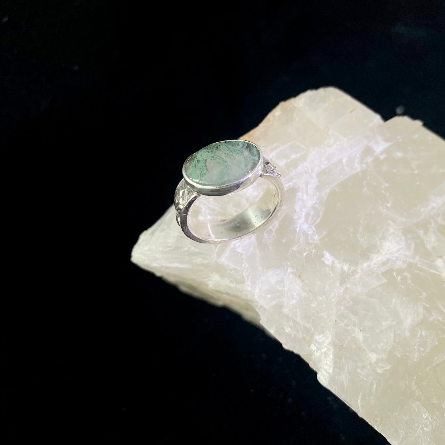 Forest Whispers Moss Agate Ring