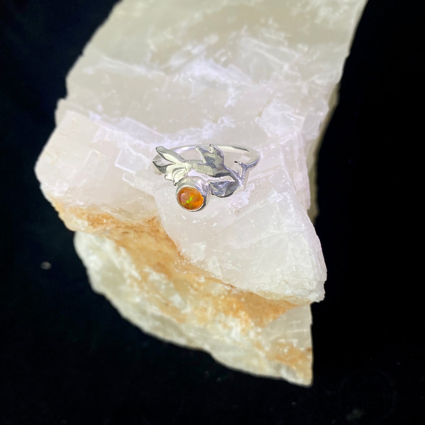 Resin Glow Fire Opal Ring