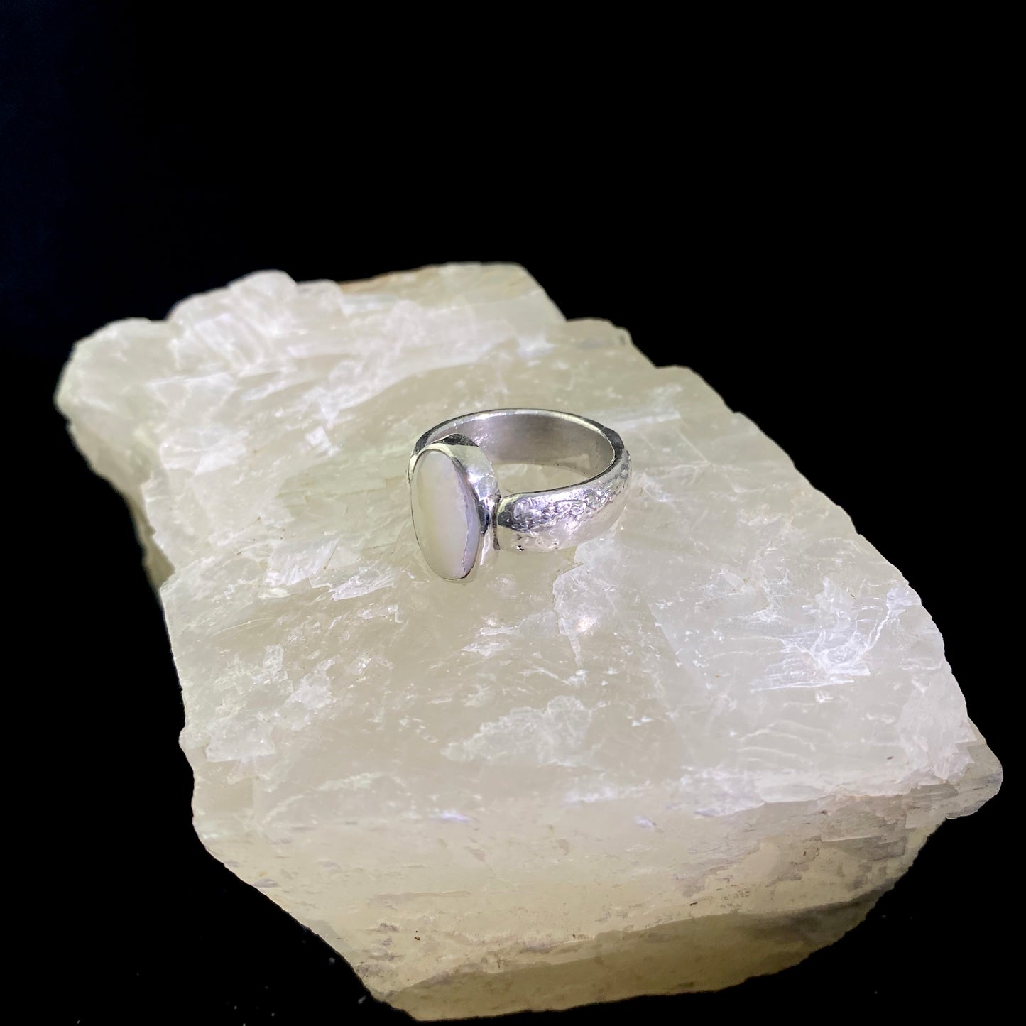 White Opal Ring