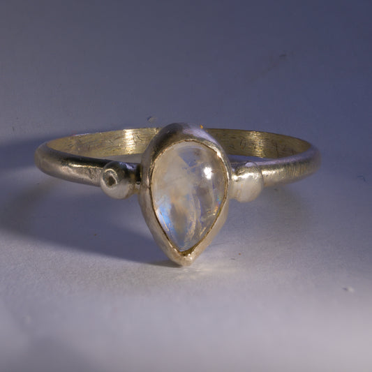 Lunar Dewdrop Moonstone Ring