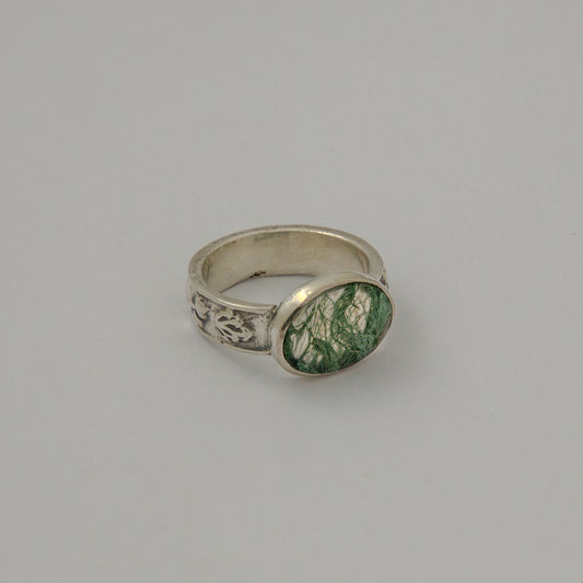 Forest Whispers Moss Agate Ring