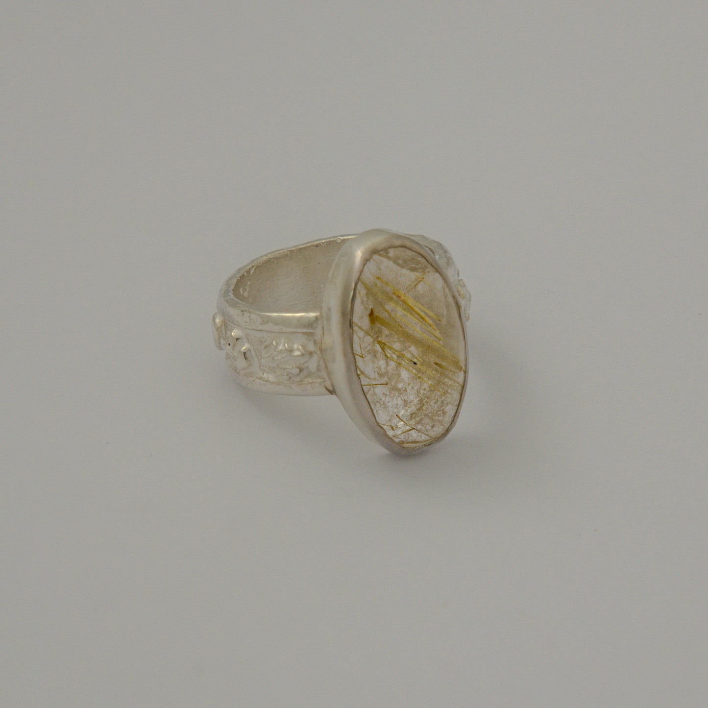 Rutile Quartz Silver Ring