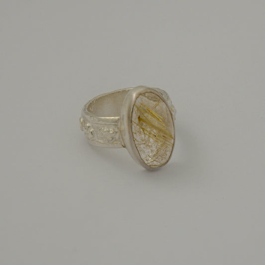 Rutile Quartz Silver Ring